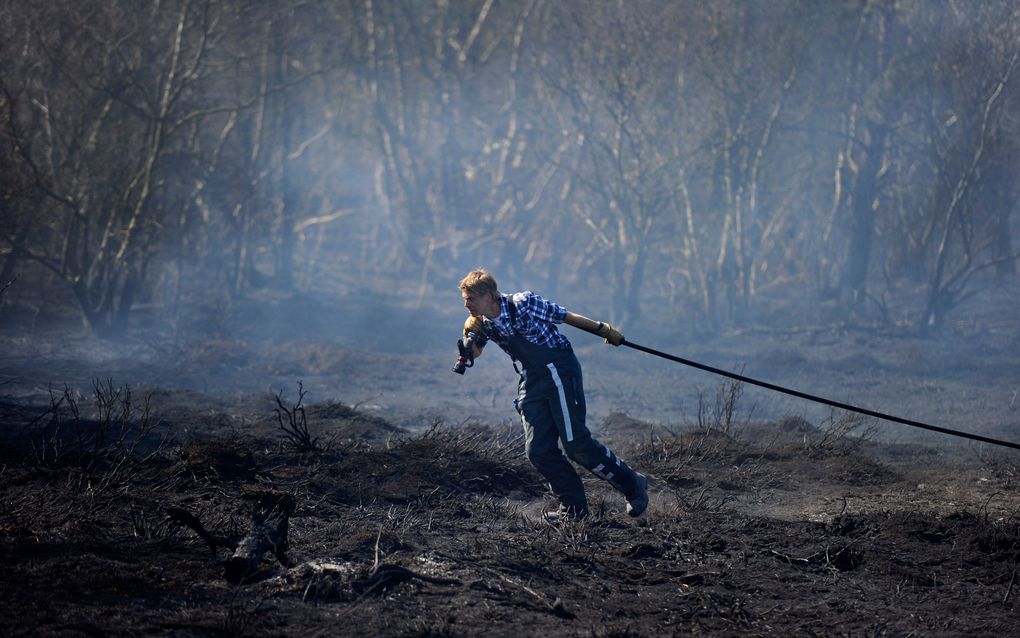 Sms-alert inzetten bij natuurbrand. Foto ANP