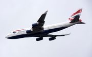 Een vliegtuig van British Airways, een van de dochterondernemingen van IAG, het concern dat het coronapaspoort gaat testen. beeld AFP, Justin Tallis