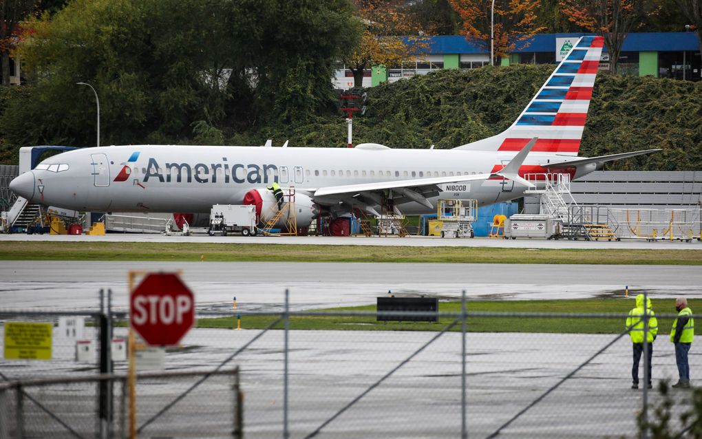 Een Boeing 737 MAX van American Airlines. beeld AFP, Jason Redmond