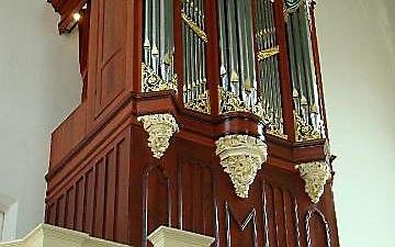 Het orgel in de Gasthuiskerk te Middelburg. Foto Gasthuiskerk