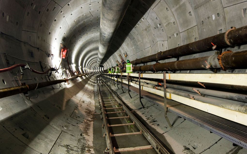 Tunnel voor de N-Zlijn onder het Damrak. Foto ANP