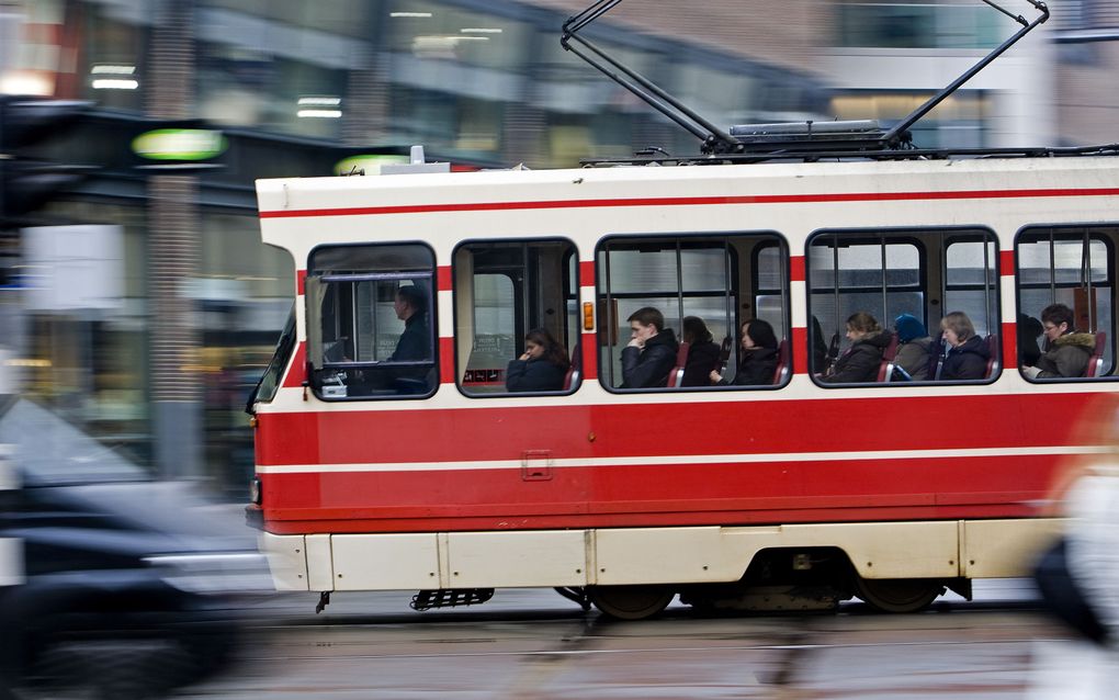 Haagse trambestuurders in actie tegen geweld. Foto ANP