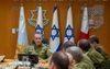 Chef van de generale staf Herzi Halevi overlegt met zijn militaire staf op de militaire basis in Tel Aviv. beeld AFP/ Israeli Army 