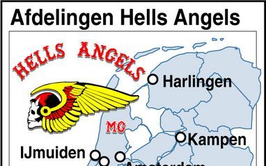 Afdelingen Hells Angels. Infographic: ANP