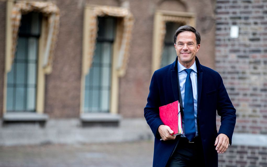 Mark Rutte (VVD) op het Binnenhof. beeld ANP