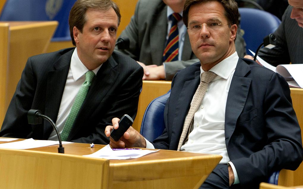 De meeste VVD-stemmers zijjn sceptisch over de onderhandelingen over paars-plus, waarin naast de VVD ook PvdA, D66 en Groenlinks zitten. Foto ANP