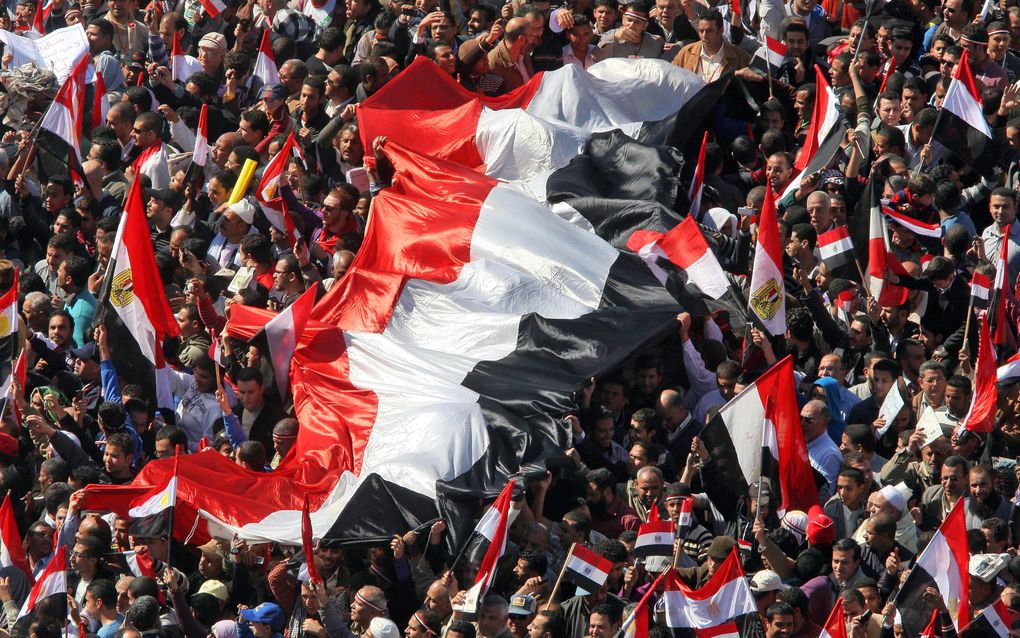 Feest op het Tahrirplein. Foto EPA