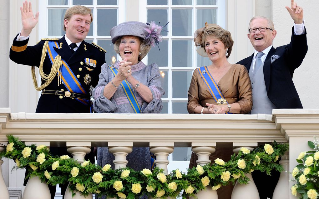 Prins Willem-Alexander, koningin Beatrix, prinses Margriet en Mr. Pieter van Vollenhoven, prinsjesdag 2010. Foto ANP