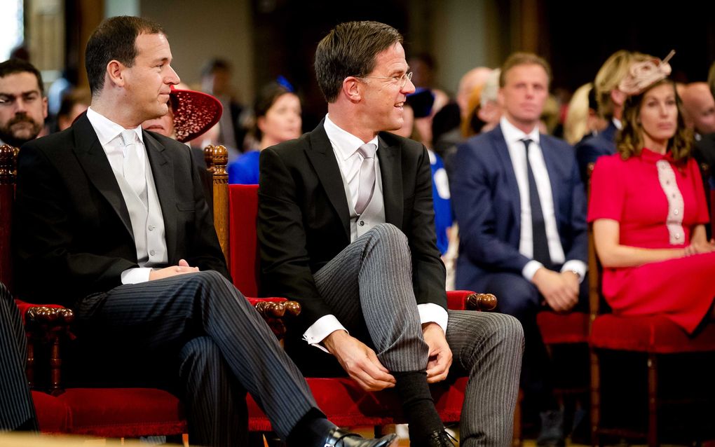 Premier Rutte en demissionair vicepremier Asscher. beeld ANP