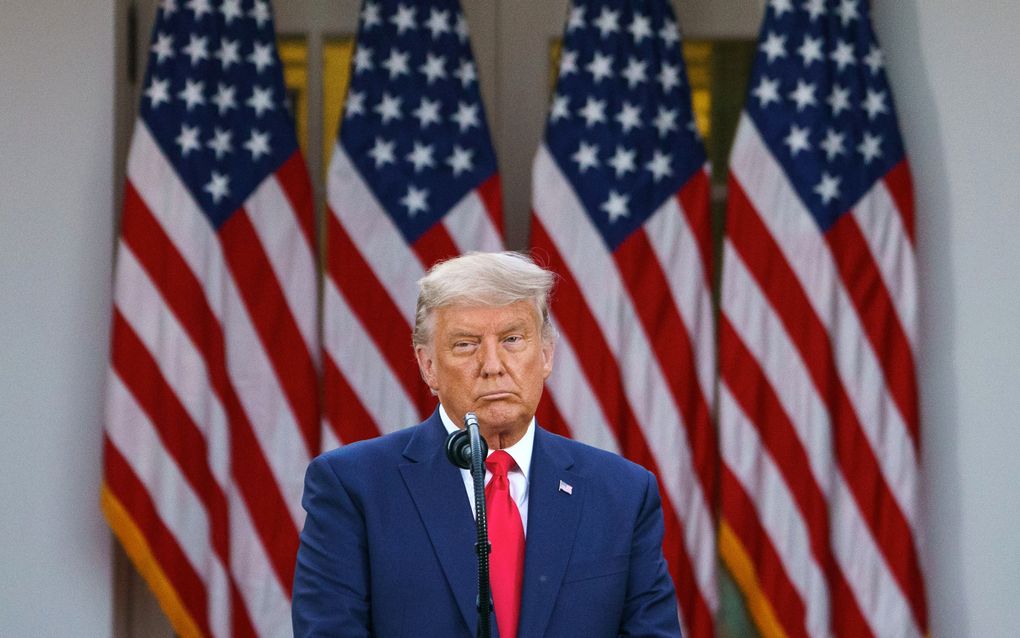 Donald Trump tijdens een persconferentie vorige week. beeld AFP, Mandel Ngan