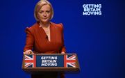 De Britse premier Liz Truss speecht woensdag op de conferentie van haar Conservatieve Partij. beeld AFP, Paul Ellis