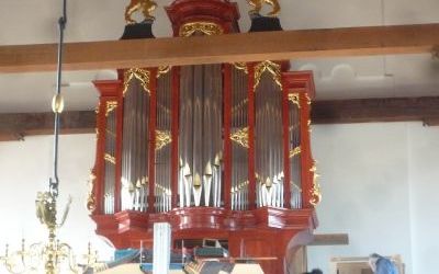 Het Bätzorgel in Benschop zoals dat na de restauratie weer is opgebouwd. Foto orgelcommissie Benschop