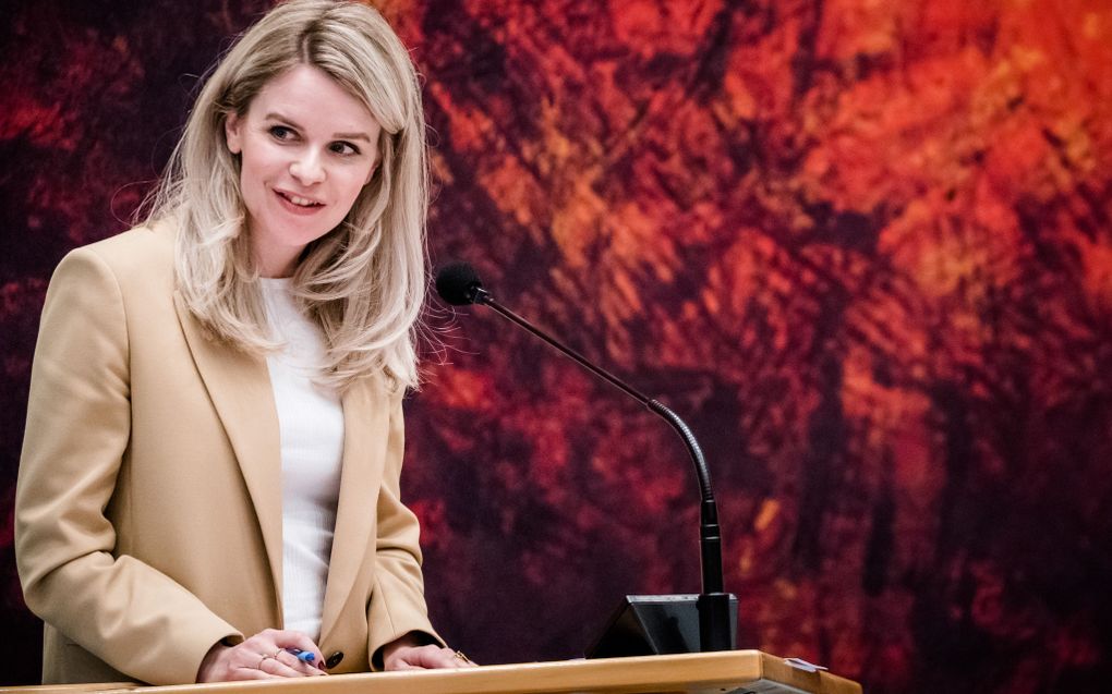 Hanneke van der Werf (D66) tijdens het vragenuur in de Tweede Kamer. ANP BART MAAT