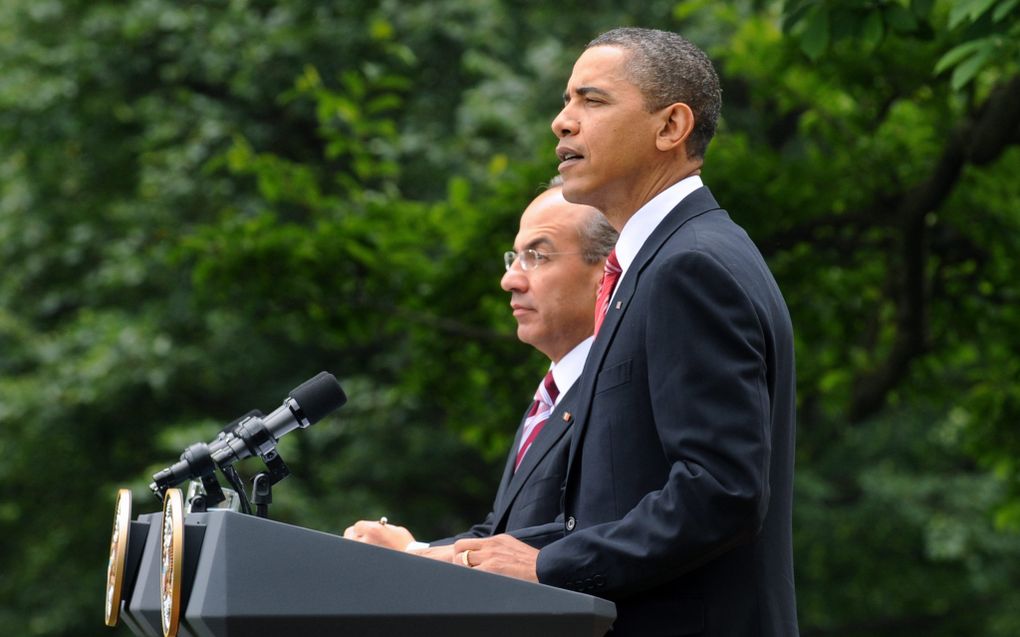 Calderon en Obama. Foto EPA