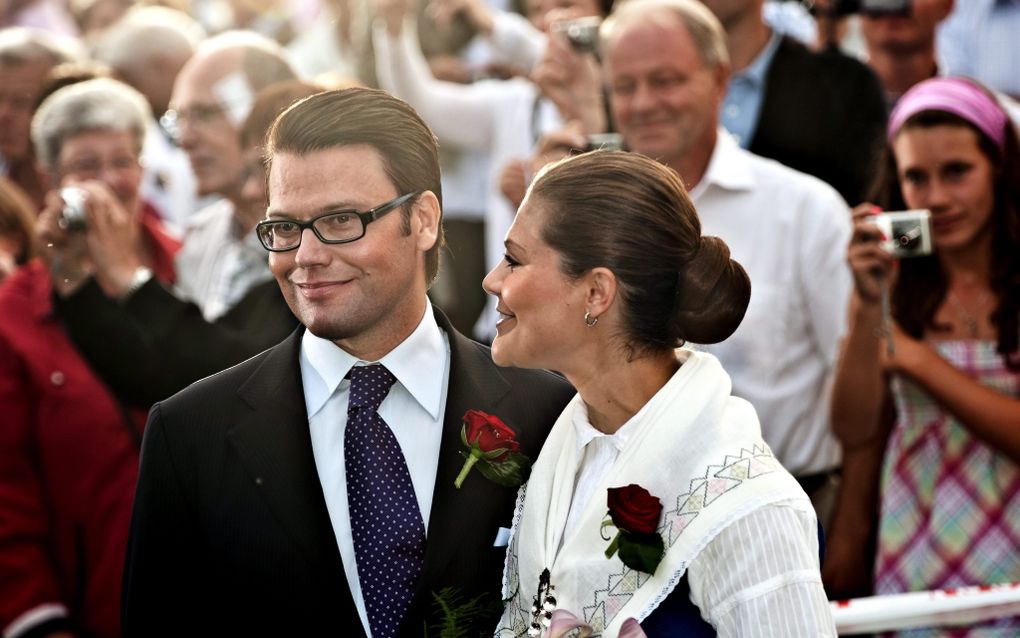 De Zweedse kroonprinses Victoria en haar verloofde Daniel Westling. Foto EPA