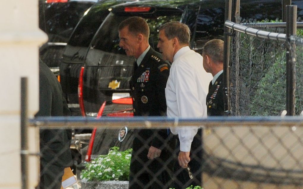 McChrystal arriveert bij het Witte Huis. Foto EPA