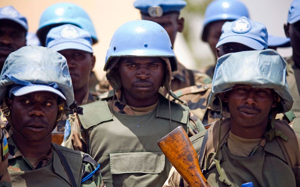 Militairen van de VN-vredesmacht UNAMID in Darfur. Foto EPA