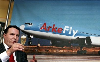 Vliegtuig ArkeFly breekt vlucht af. Foto ANP