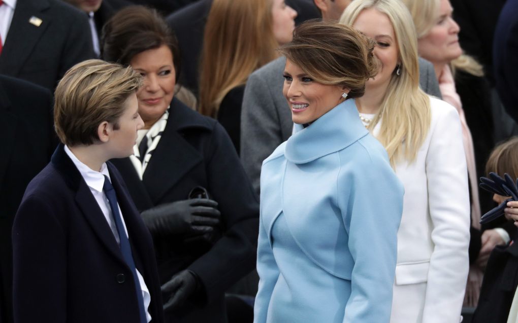 Melania Trump en zoon Barron. beeld AFP