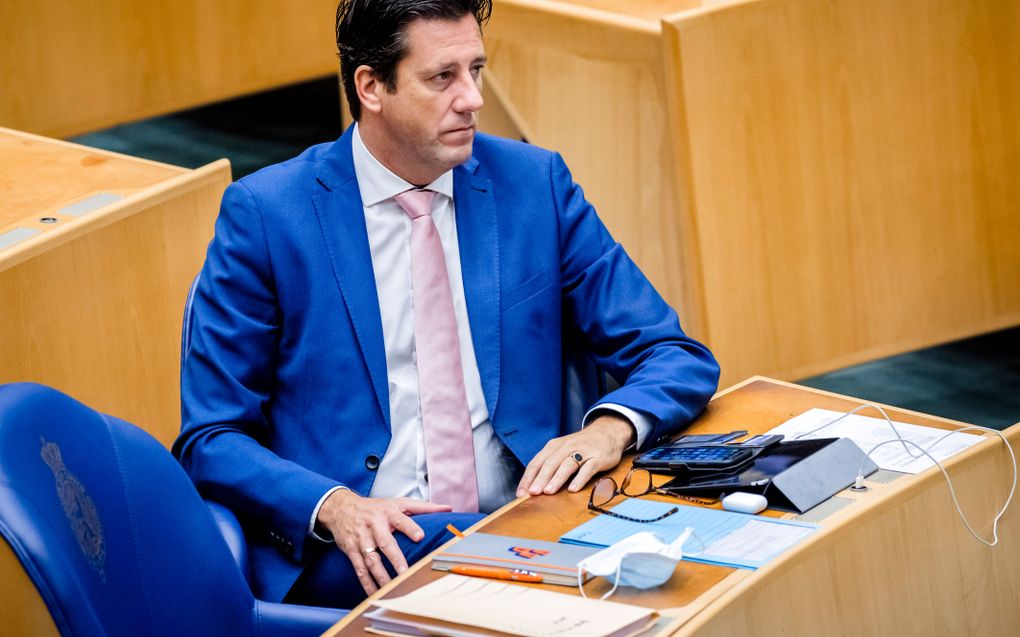 Hayke Veldman (VVD) in de Tweede Kamer. beeld ANP, Remko de Waal