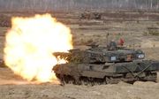 Duitsland levert voorlopig veertien Leopard 2A6-gevechtstank aan Oekraïne. Andere Europese landen volgen. De VS sturen wellicht dertig Abrams-tanks. beeld EPA