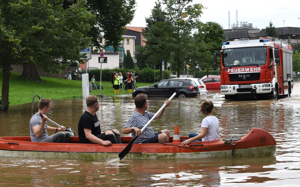 Overstromingen in Noord-Duitsland, eind juli. beeld AFP