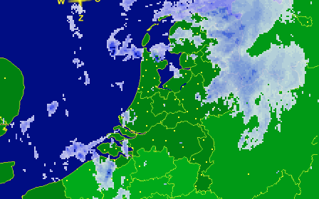 ARNHEM – Een beeld van de buienradar van vanmorgen. Foto buienradar