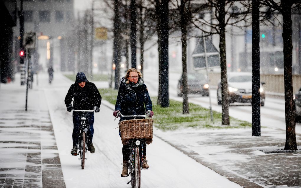 Rotterdam in de sneeuw, begin 2019. beeld ANP, ROBIN VAN LONKHUIJSEN