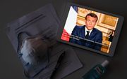 President Macron spreekt het volk toe. beeld AFP