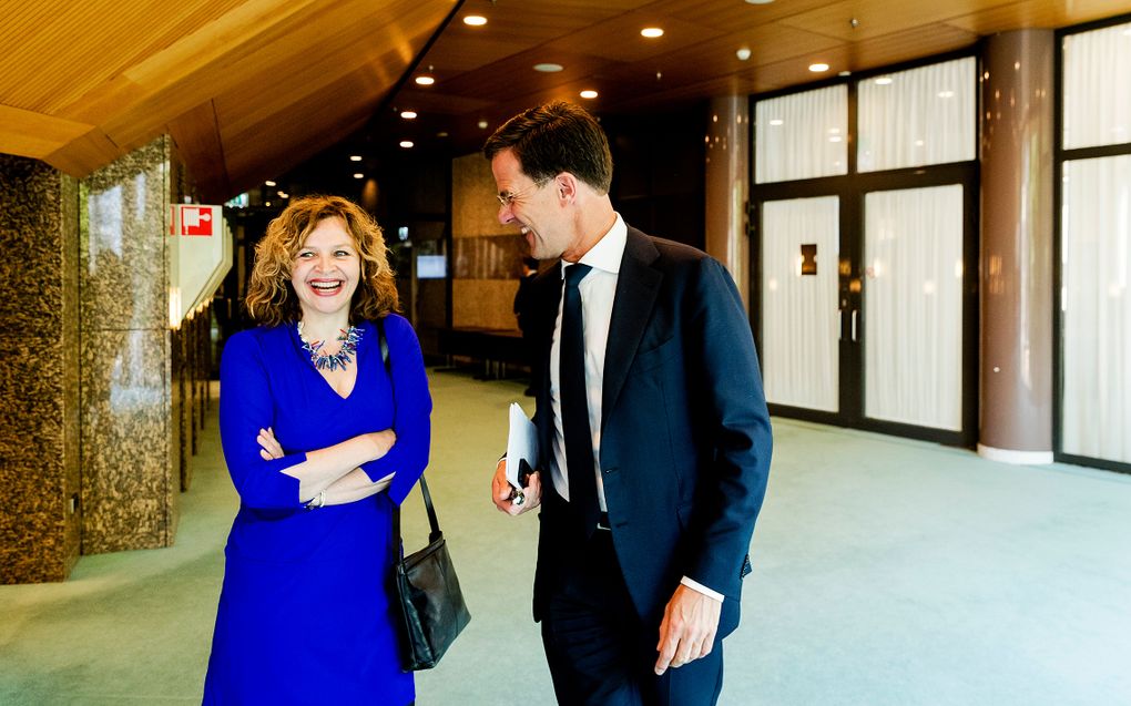 Schippers (l.) en Rutte. beeld ANP