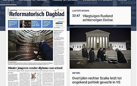 De vernieuwde Android-app voor de e-paper van het Reformatorisch Dagblad. Beeld RD