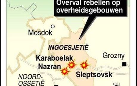 Het Russische leger is zaterdag een offensief begonnen in de Russisch–Kaukasische regio Ingoesjetië. Graphic ANP