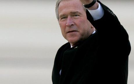 Drie op de vier Amerikanen zijn blij dat president George Bush binnenkort vertrekt. Foto ANP