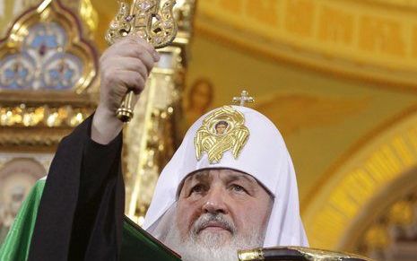 Aartsbisschop Kirill van Smolensk en Kaliningrad is gisteren geïnstalleerd als de nieuwe patriarch van de Russisch-Orthodoxe Kerk. foto EPA