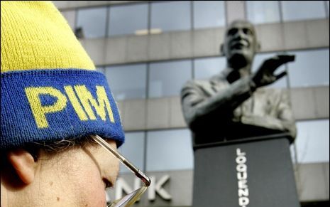 De stichting Beeld van Pim gaat donderdag demonstreren bij het voormalige woonhuis van Pim Fortuyn aan het G. W. Burgerplein in Rotterdam. foto ANP