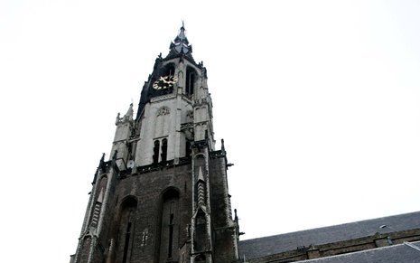 De Nieuwe Kerk in Delft waar ook de grafkelder is waarin het lichaam van Willem van Oranje ligt begraven. Foto ANP