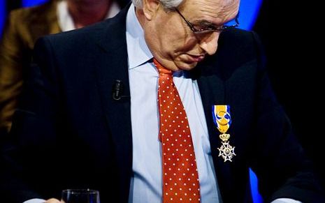 Andries Knevel tijdens de laatste uitzending van Het Elfde Uur. Foto ANP