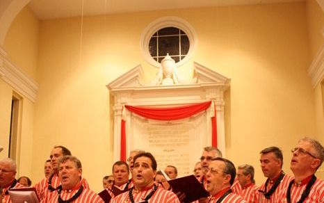 Het concert van het Urker Visserskoor Crescendo in de Central Reformed Church in Grand Rapids was er een met een gouden randje. Foto’s Riekelt Pasterkamp