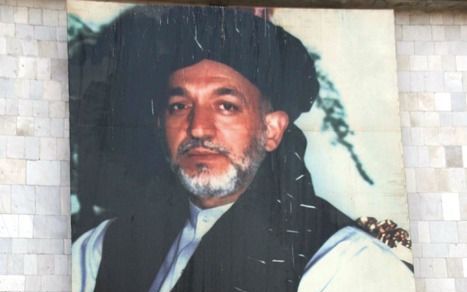 Poster van de Afghaanse president Hamid Karzai.