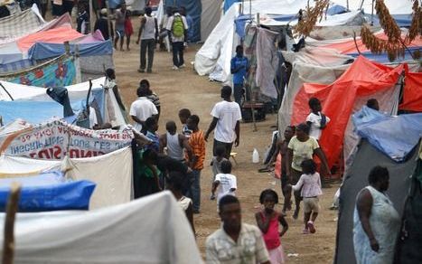 Tentenkamp in Haïti. Foto EPA.