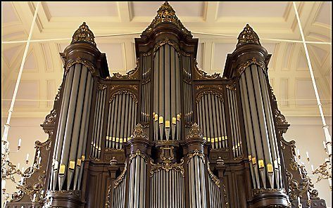 Het orgel in de Grote Kerk van Enschede. Foto Dick Sanderman