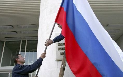 De Russische vlag. foto ANP