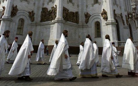 Een Russisch-orthodoxe priester is donderdagavond van dichtbij doodgeschoten in zijn kerk in Moskou. Foto EPA