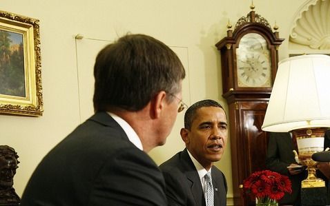 Balkenende op bezoek bij Obama. Foto ANP