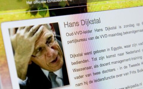 Online condoleanceregister voor VVD-politicus Hans Dijkstal. De VVD-leider is zondag op 67-jarige leeftijd overleden in zijn woonplaats Wassenaar. Hij was al lange tijd ziek. Foto ANP