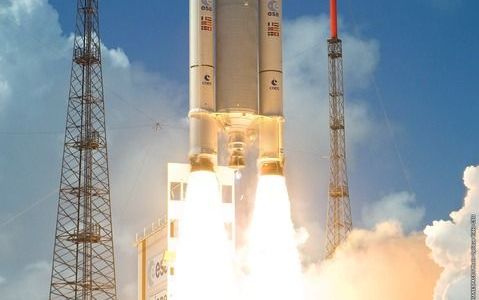 KOUROU - De lancering van de satelliet Planck, eerder dit jaar vanaf de Europese lanceerbasis Kourou in Frans Guyana. Foto EPA