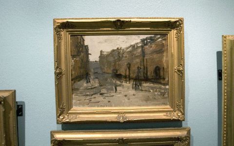 AMSTERDAM â€“ Het schilderij ”Amsterdams Stadsgezicht” (1906 1907) van George Hendrik Breitner blijkt in Rotterdam te zijn geschilderd. Foto ANP