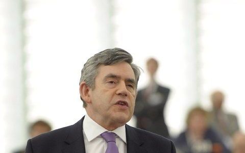 STRAATSBURG - De Britse premier Gordon Brown. Foto EPA