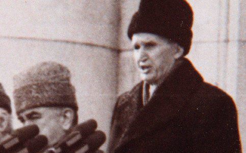 BOEKAREST - Nicolae Ceausescu tijdens een toespraak in december 1989. Foto EPA