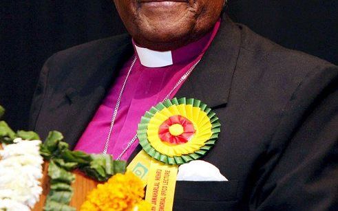 De Zuid-Afrikaanse aartsbisschop Desmond Tutu komt op 4 december naar de Vrije Universiteit in Amsterdam. Foto EPA